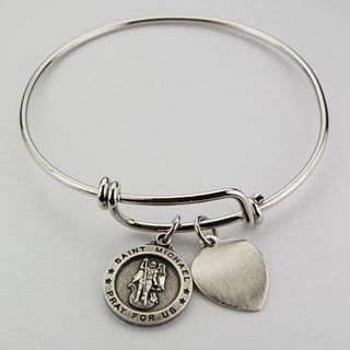 Adult St Michael Pewter Engravable Bracelet