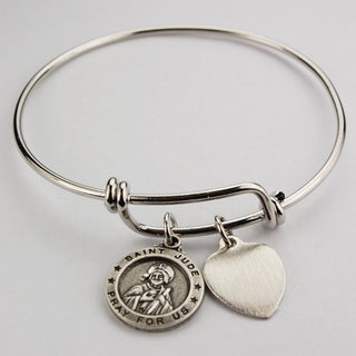 Adult St Jude Pewter Engravable Bracelet
