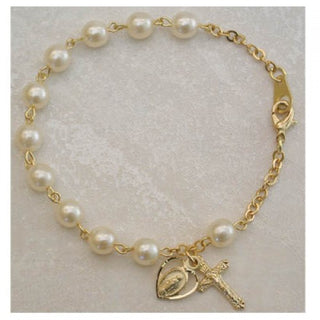 7 1/2" Gold Pearl Bracelet