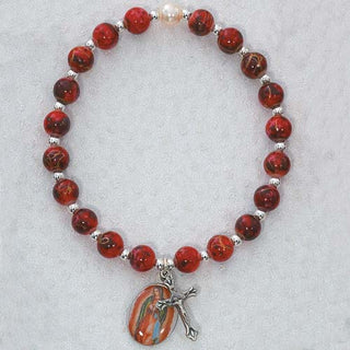 Red Our Lady of Guadalupe Stretch Bracelet