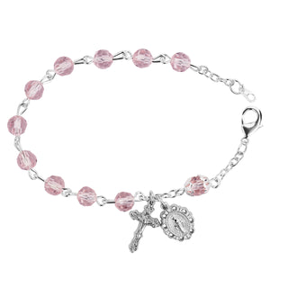 Pink Ceramic Crystal Bracelet