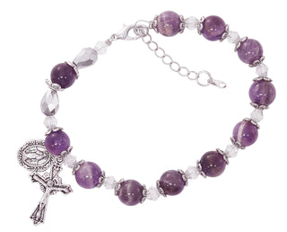 Rose Gold Crystal Rosary Bracelet