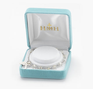 Silk Round Faceted Crystal Rosary Bracelet