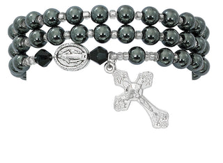 Hematite Cross Bracelet
