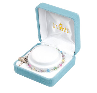 Rosary Bracelet with 4mm Multi-Color Finest Austrian Crystal Rondelle Beads