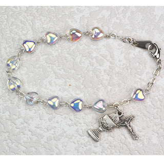 Sterling Silver 6 1/2" Crystal Heart Bracel