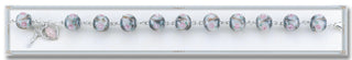 Black and White Rose Bud Murano Glass Bracelet - SALE