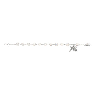 Sterling Silver  Crystal Pearl Braclt