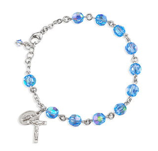 Light Sapphire Finest Austrian Crystal Rosary Bracelet