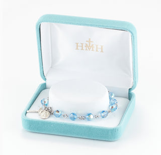 Light Sapphire Finest Austrian Crystal Rosary Bracelet