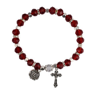Garnet Stretch Rosary Bracelet