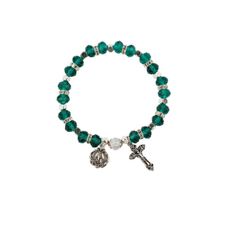 Emerald Strtch Rosary Bracelet