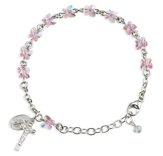 Light Rose Finest Austrian Crystal Butterfly Bracelet