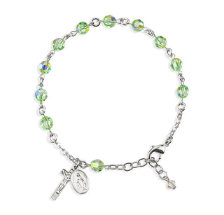 Chrysolite Round Faceted Finest Austrian Crystal Bracelet