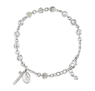 Clear Crystal Round Faceted Finest Austrian Crystal Bracelet