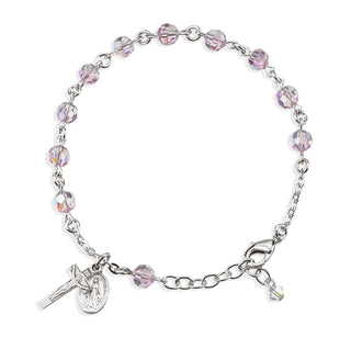 Light Amethyst Round Faceted Finest Austrian Crystal Bracelet
