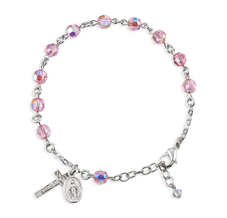Light Rose Round Faceted Finest Austrian Crystal Bracelet