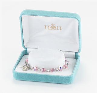 Light Rose Round Faceted Finest Austrian Crystal Bracelet