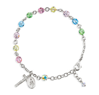 Multi Color Round Faceted Finest Austrian Crystal Bracelet