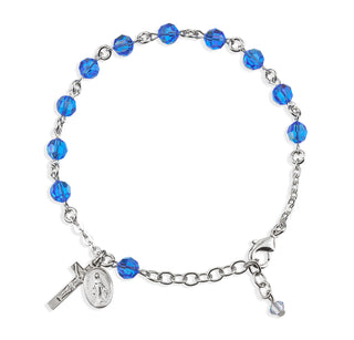 Sapphire Round Faceted Finest Austrian Crystal Bracelet