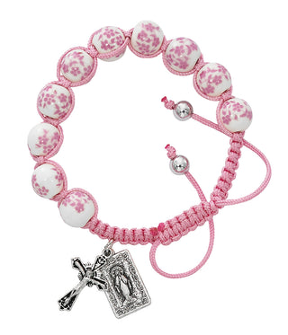 Pink Ceramic Crystal Bracelet