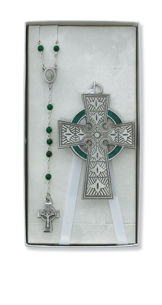 Celtic Crib Cross Rosary Set