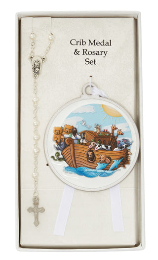 3D White Noah'S Ark Crib Medal