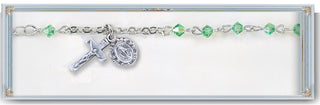 6mm Garnet Swarovksi Crystal Rosary Bracelet