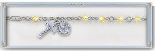 6mm Light Amethyst Swarovksi Crystal Rosary Bracelet