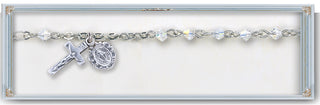 6mm Smoked Crystal Swarovksi Rosary Bracelet