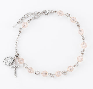 6Mm Smoked Swarovksi Crystal Rosary Bracelet