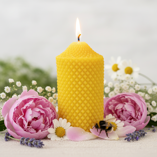 100% Beeswax Catholic Prayer Pillar Candle