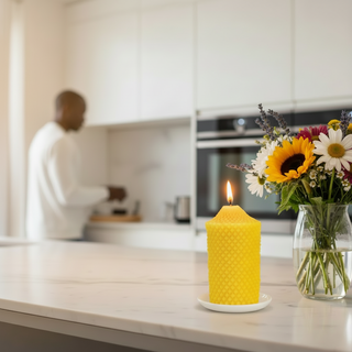 100% Beeswax Catholic Prayer Pillar Candle