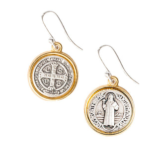 Benedictine Gold Rim Earrings