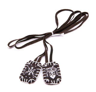 Sisters of Carmel Small Scapular with Brown Label/White Details
