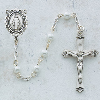 5MM White Pearl Rosary