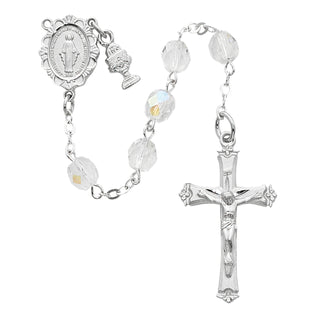 6MM Pearl, Crystal Rosary