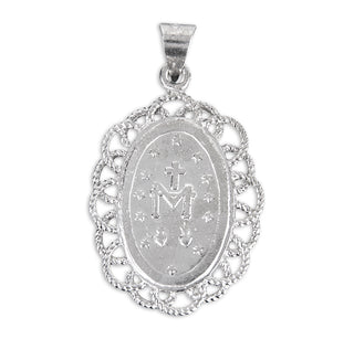 Light Blue Sterling Silver Cameo Miraculous Medal