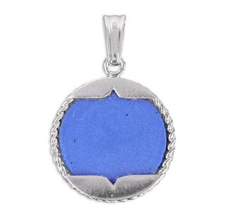 Sterling Silver Blue Immaculate Heart of Mary Cameo Medal, 18-inch Chain