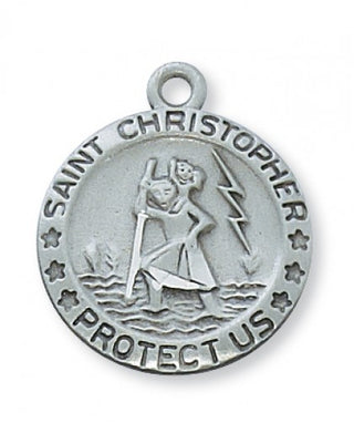 Pewter St Christopher Medal with Chain