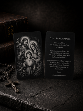 Metal Prayer Card and Personalized Wood Case