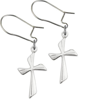 Sterling Silver Dangle Cross Earrings