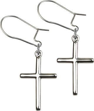 Sterling Silver Dangle Cross Earrings