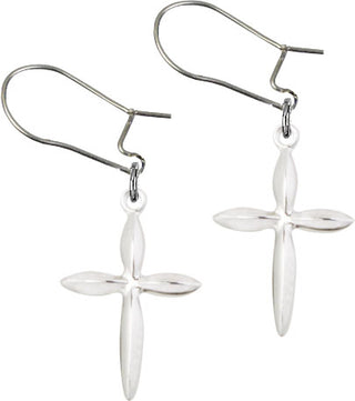 Sterling Silver Dangle Cross Earrings
