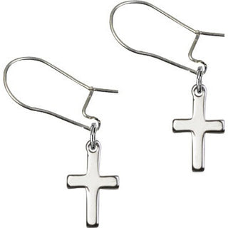 Sterling Silver Dangle Cross Earrings