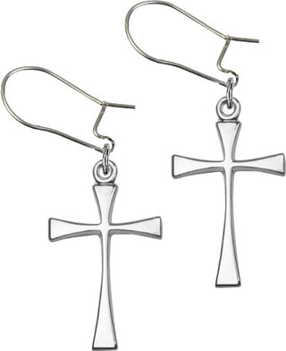 Sterling Silver Dangle Maltese Cross Earrings