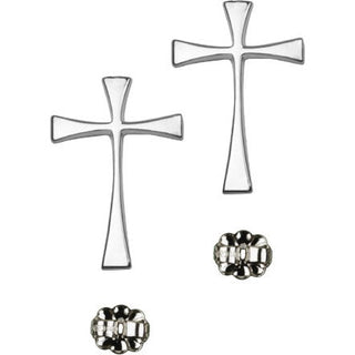 Sterling Silver Post Maltese Cross Earrings