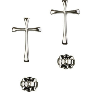 Sterling Silver Post Maltese Cross Earrings