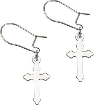 Sterling Silver Dangle Cross Earrings