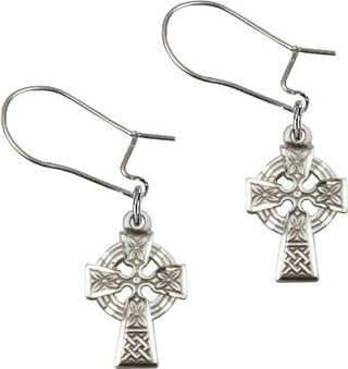 Sterling Silver Dangle Celtic Cross Earrings